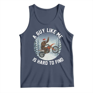 Funny Bigfoot Motorcycle Christmas Tank Top Sasquatch Rock On Hand Xmas TS14 Navy Print Your Wear