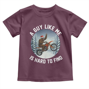 Funny Bigfoot Motorcycle Christmas Toddler T Shirt Sasquatch Rock On Hand Xmas TS14 Maroon Print Your Wear