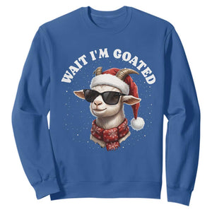 Funny Reindeer Christmas Sweatshirt Wait I Am Goated TS14 Royal Blue Print Your Wear