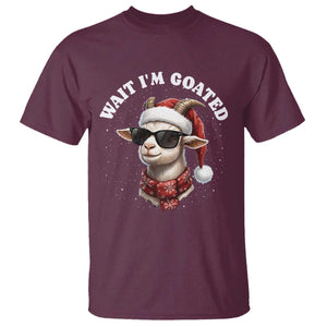 Funny Reindeer Christmas T Shirt Wait I Am Goated TS14 Maroon Print Your Wear