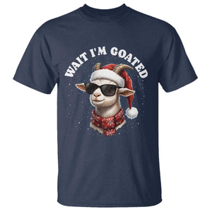Funny Reindeer Christmas T Shirt Wait I Am Goated TS14 Navy Print Your Wear