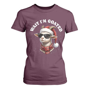 Funny Reindeer Christmas T Shirt For Women Wait I Am Goated TS14 Maroon Print Your Wear