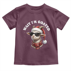 Funny Reindeer Christmas Toddler T Shirt Wait I Am Goated TS14 Maroon Print Your Wear