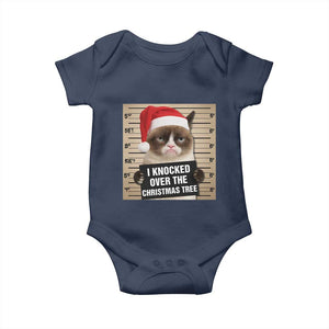 Funny Cat Mugshot Christmas Baby Onesie I Will Protect You Kitten No Matter What TS14 Navy Print Your Wear