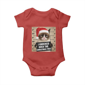 Funny Cat Mugshot Christmas Baby Onesie I Will Protect You Kitten No Matter What TS14 Red Print Your Wear
