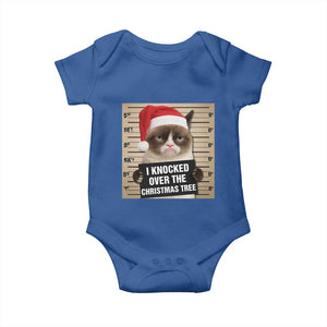 Funny Cat Mugshot Christmas Baby Onesie I Will Protect You Kitten No Matter What TS14 Royal Blue Print Your Wear