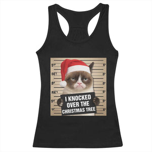 Funny Cat Mugshot Christmas Racerback Tank Top I Will Protect You Kitten No Matter What TS14 Black Print Your Wear