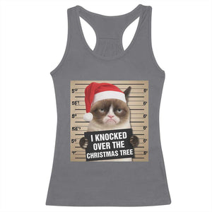 Funny Cat Mugshot Christmas Racerback Tank Top I Will Protect You Kitten No Matter What TS14 Charcoal Print Your Wear