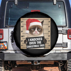 Funny Cat Mugshot Christmas Spare Tire Cover I Will Protect You Kitten No Matter What TS14 No hole Black Print Your Wear