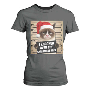 Funny Cat Mugshot Christmas T Shirt For Women I Will Protect You Kitten No Matter What TS14 Dark Heather Print Your Wear