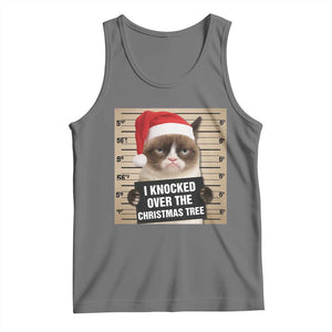 Funny Cat Mugshot Christmas Tank Top I Will Protect You Kitten No Matter What TS14 Black Heather Print Your Wear