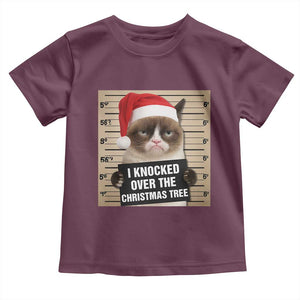 Funny Cat Mugshot Christmas Toddler T Shirt I Will Protect You Kitten No Matter What TS14 Maroon Print Your Wear