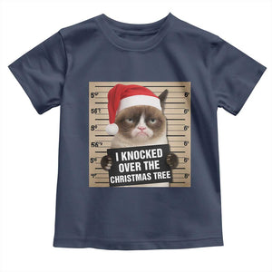 Funny Cat Mugshot Christmas Toddler T Shirt I Will Protect You Kitten No Matter What TS14 Navy Print Your Wear