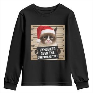 Funny Cat Mugshot Christmas Youth Sweatshirt I Will Protect You Kitten No Matter What TS14 Black Print Your Wear