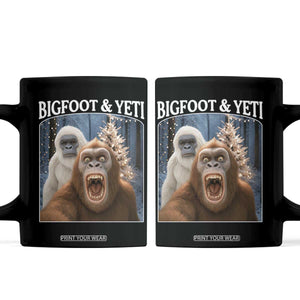 Funny Bigfoot Selfie Coffee Mug Sasquatch Yeti Christmas TS14 Black Print Your Wear