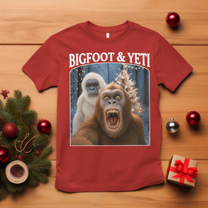 Funny Bigfoot Selfie T Shirt Sasquatch Yeti Christmas TS14 Red Print Your Wear