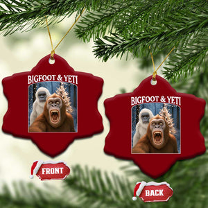 Funny Bigfoot Selfie Ceramic Ornament Sasquatch Yeti Xmas TS14 Print Your Wear