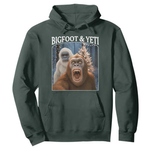 Funny Bigfoot Selfie Hoodie Sasquatch Yeti Christmas TS14 Dark Forest Green Print Your Wear