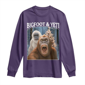 Funny Bigfoot Selfie Long Sleeve Shirt Sasquatch Yeti Christmas TS14 Purple Print Your Wear