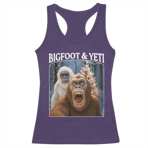 Funny Bigfoot Selfie Racerback Tank Top Sasquatch Yeti Christmas TS14 Purple Print Your Wear