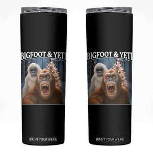 Funny Bigfoot Selfie Skinny Tumbler Sasquatch Yeti Christmas TS14 Black Print Your Wear
