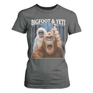 Funny Bigfoot Selfie T Shirt For Women Sasquatch Yeti Christmas TS14 Dark Heather Print Your Wear