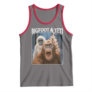 Funny Bigfoot Selfie Tank Top Sasquatch Yeti Christmas TS14 Deep Heather Red Print Your Wear