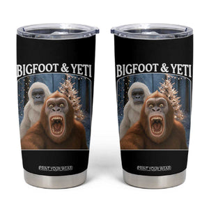 Funny Bigfoot Selfie Tumbler Cup Sasquatch Yeti Christmas TS14 Black Print Your Wear