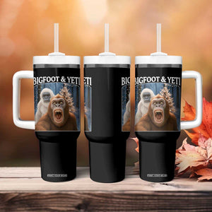 Funny Bigfoot Selfie Tumbler With Handle Sasquatch Yeti Christmas TS14 Print Your Wear