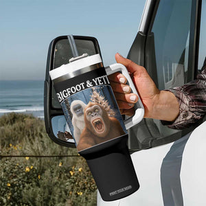 Funny Bigfoot Selfie Tumbler With Handle Sasquatch Yeti Christmas TS14 Print Your Wear