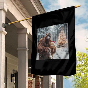 Funny Bigfoot With Cat Selfie Christmas Garden Flag TS14 Print Your Wear