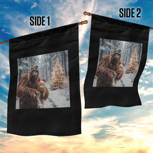 Funny Bigfoot With Cat Selfie Christmas Garden Flag TS14 Print Your Wear