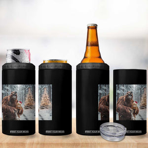 Funny Bigfoot With Cat Selfie Christmas 4 in 1 Can Cooler Tumbler TS14 Print Your Wear
