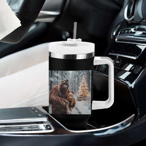 Funny Bigfoot With Cat Selfie Christmas Tumbler With Handle TS14 Print Your Wear