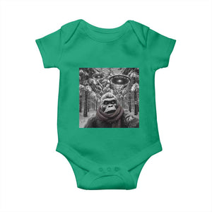 Funny Bigfoot Selfie Baby Onesie Sasquatch Alien UFO Christmas TS14 Irish Green Print Your Wear
