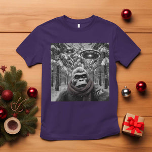 Funny Bigfoot Selfie T Shirt Sasquatch Alien UFO Christmas TS14 Purple Print Your Wear