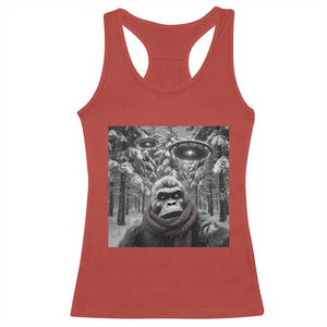 Funny Bigfoot Selfie Racerback Tank Top Sasquatch Alien UFO Christmas TS14 Red Print Your Wear
