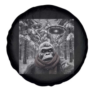 Funny Bigfoot Selfie Spare Tire Cover Sasquatch Alien UFO Christmas TS14 Print Your Wear