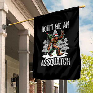 Funny Bigfoot Christmas Garden Flag Do Not Be An Assquatch TS14 Print Your Wear