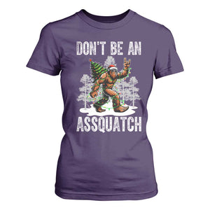 Funny Bigfoot Christmas T Shirt For Women Do Not Be An Assquatch TS14 Purple Print Your Wear