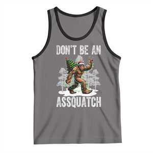 Funny Bigfoot Christmas Tank Top Do Not Be An Assquatch TS14 Deep Heather Black Print Your Wear