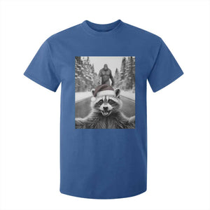 Funny Racoon With Bigfoot Selfie Christmas T Shirt For Kid TS14 Royal Blue Print Your Wear