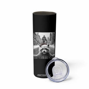Funny Racoon With Bigfoot Selfie Christmas Skinny Tumbler TS14 Print Your Wear