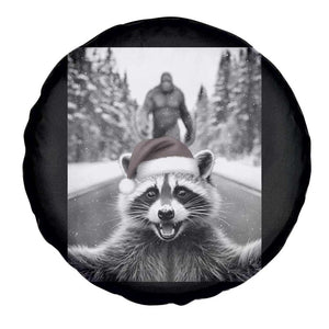 Funny Racoon With Bigfoot Selfie Christmas Spare Tire Cover TS14 Print Your Wear