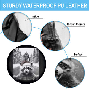 Funny Racoon With Bigfoot Selfie Christmas Spare Tire Cover TS14 Print Your Wear