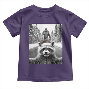 Funny Racoon With Bigfoot Selfie Christmas Toddler T Shirt TS14 Purple Print Your Wear
