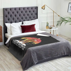 Funny Bigfoot Christmas Throw Blanket I Hate People TS14 Print Your Wear