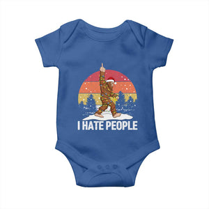 Funny Bigfoot Christmas Baby Onesie I Hate People TS14 Royal Blue Print Your Wear
