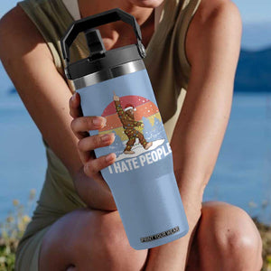 Funny Bigfoot Christmas Flip Straw Tumbler I Hate People TS14 One Size: 30 oz Light Blue Print Your Wear