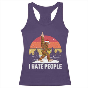 Funny Bigfoot Christmas Racerback Tank Top I Hate People TS14 Purple Print Your Wear